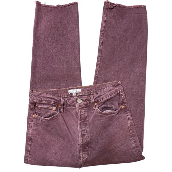 Re/Done Stove Pipe Button Fly Washed Plum Jeans 29 - Picture 1 of 8